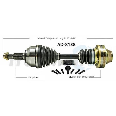 Surtrack Axle Cv Axle Shaft, Ad-8138 AD-8138